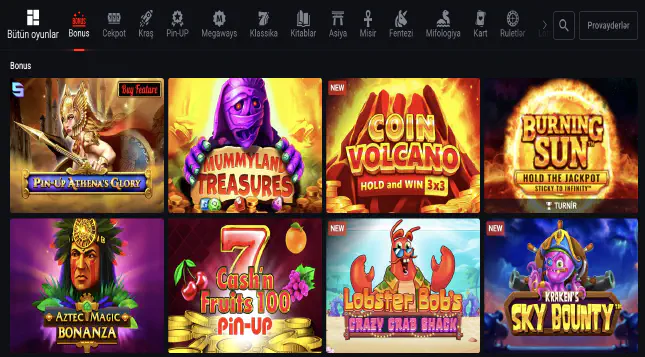 Pin up Casino Azərbaycan-da iGaming onlayn əyləncələrin aparıcı təchizatçılarının geniş çeşidi